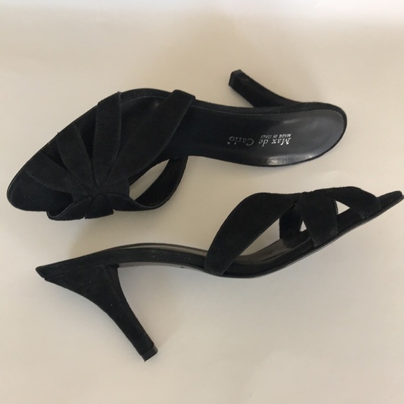 Black suede open toe heels - Picture 9 of 9